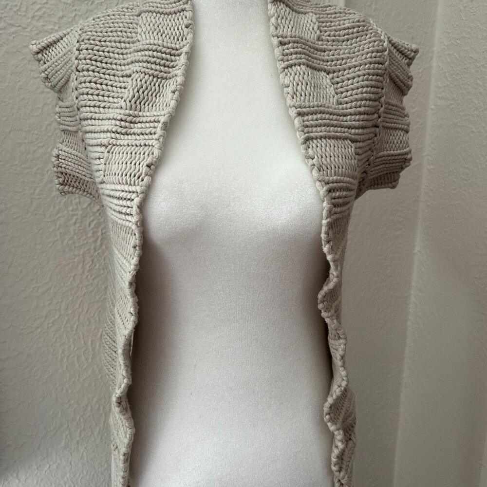 Women's Banana Republic Beige Cotton Sweater Vest, Petite XS